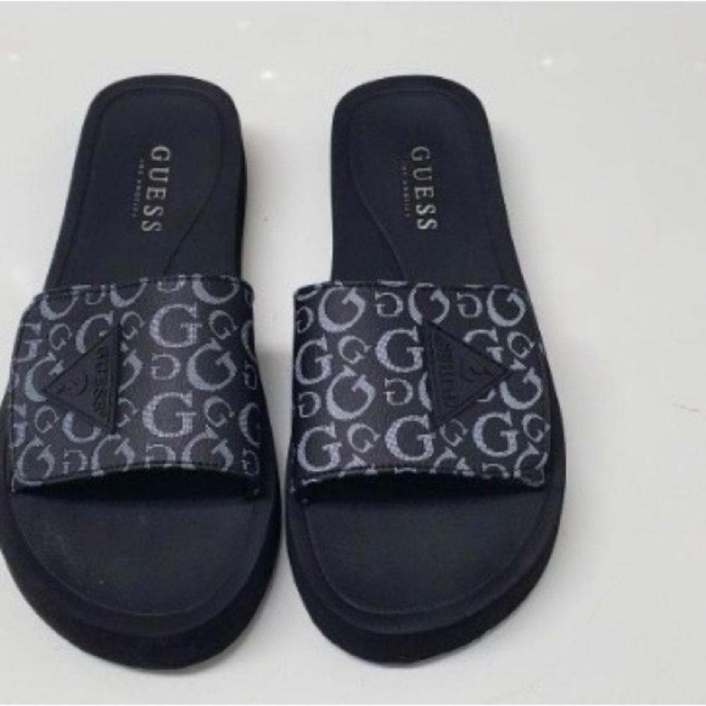 GUESS Black Slide Sandals (EUC-worn once)